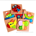 Toys Cube Puzzle Baby Wood Animal Puzzle